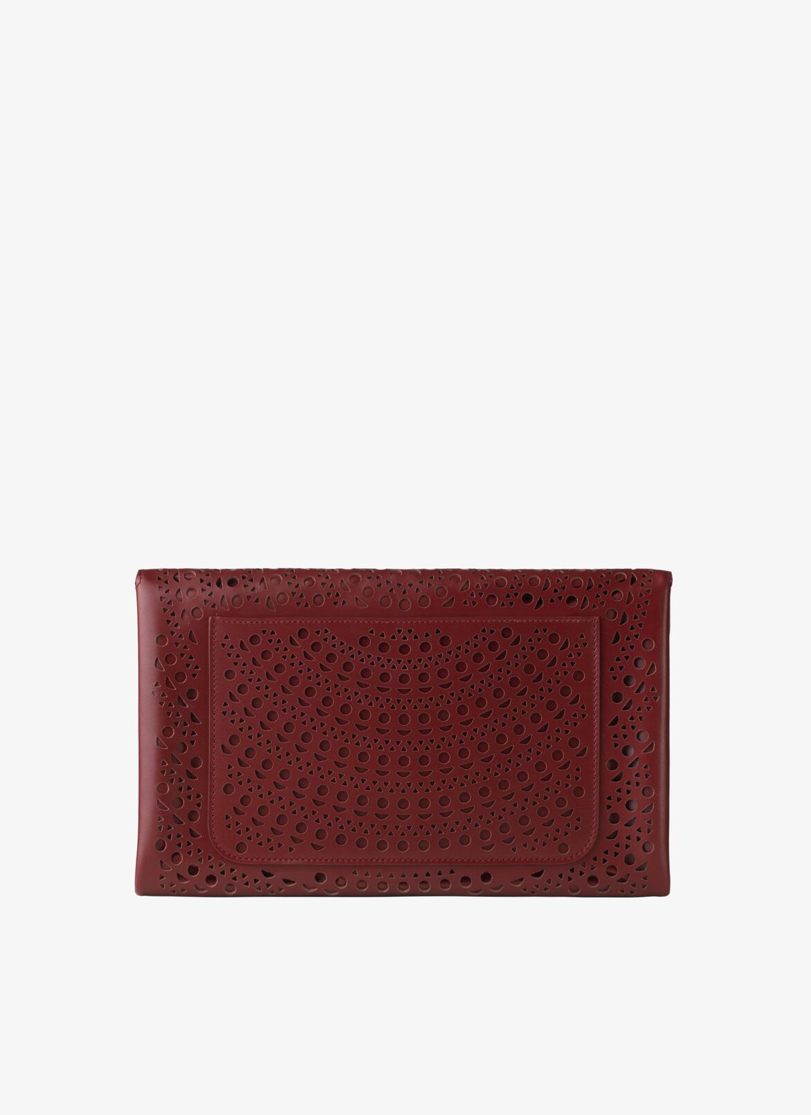 POCHETTE CUIR LUX MINI NEW VIENNE GRENAT ALAÏA  POCHETTE CUIR LUX MINI NEW VIENNE GRENAT ROUGE GRENAT
